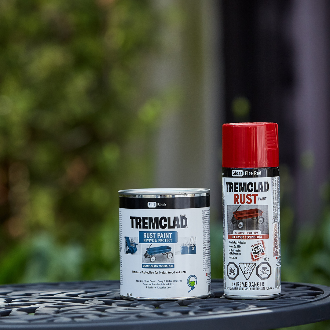 TREMCLAD® aerosol and paint on black table